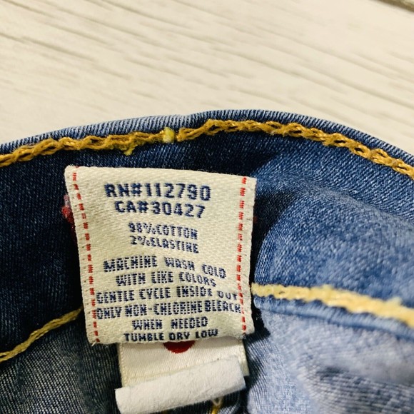 Womens True Religion Misty Stretch Skinny Denim Blue Jeans Size 26 Made In USA - Picture 7 of 8
